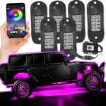 RGB - LED Rock lights- 6 Pods  with Bluetooth, Multifunction Neon Underglow - Image 3