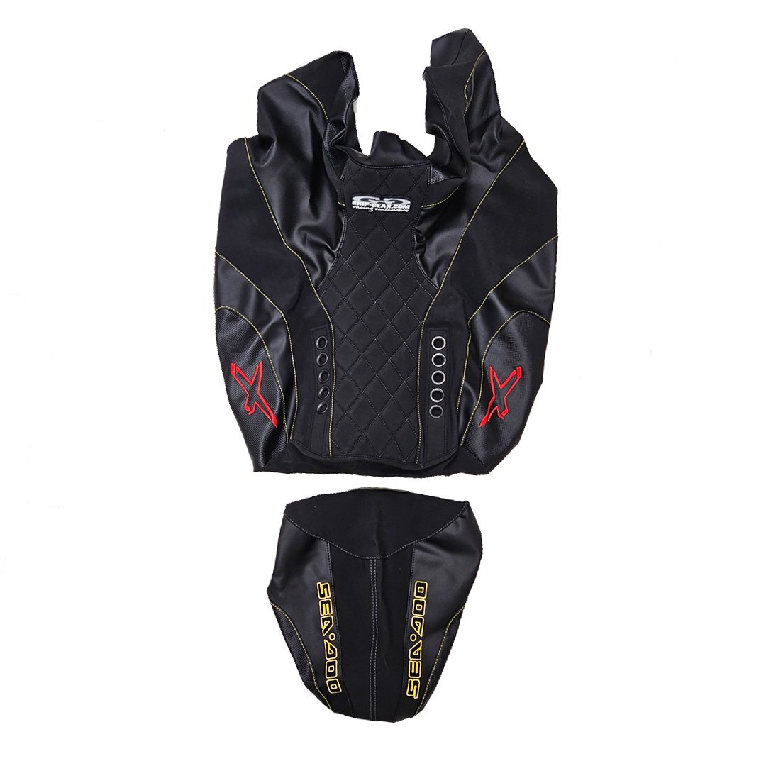 5 Seadoo RXP- X 21+ Grip Gear Seat cover with backrest Yellow/Black - Image 1