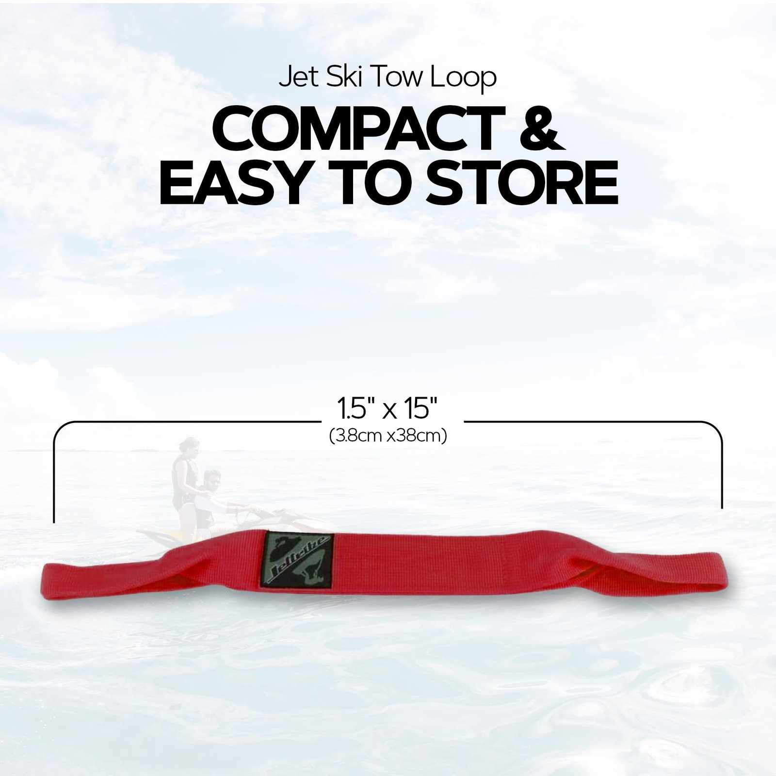 715avhitjtL Jettribe Jet Ski Tow Loop | Bow Tow Strap | Easy Quick Connect (Red) - Image 2
