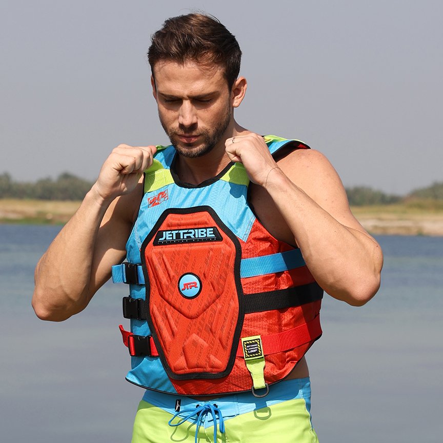 TEO_6993__18983 JETTRIBE RS-25P Side Entry Impact Vest (Red/Aqua) - Image 6
