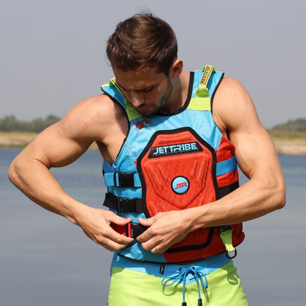 JETTRIBE RS-25P Side Entry Impact Vest (Red/Aqua) - Image 2